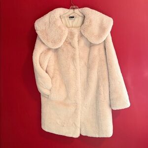 Love Token Luxurious Ivory Faux Fur Coat